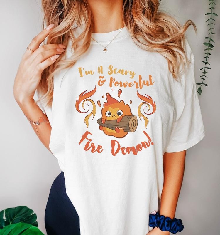 Calcifer Scary & Powerful Fire Demon Howl's Moving Castle T-Shirt Hoodie, Sweatshirt | UrbanDripWear.com