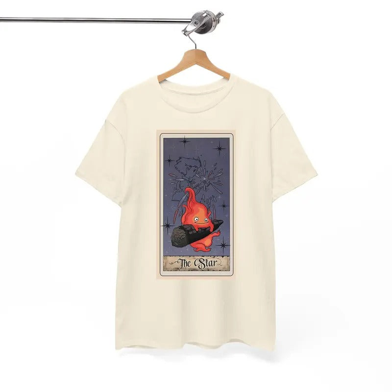 Calcifer Tarot Card Tshirt, Howls Moving Castle Tshirt, Howl And Sophie, Anime Hoodie, Sweatshirt | UrbanDripWear.com