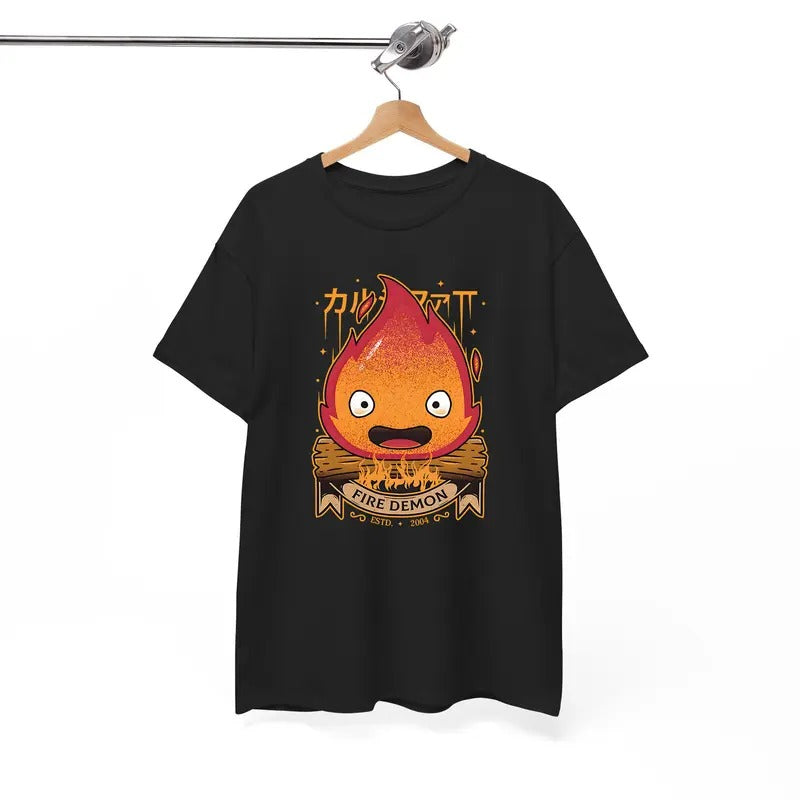 Calcifer Tshirt, Howls Moving Castle Tshirt, Howl And Sophie, Anime Hoodie, Sweatshirt | UrbanDripWear.com