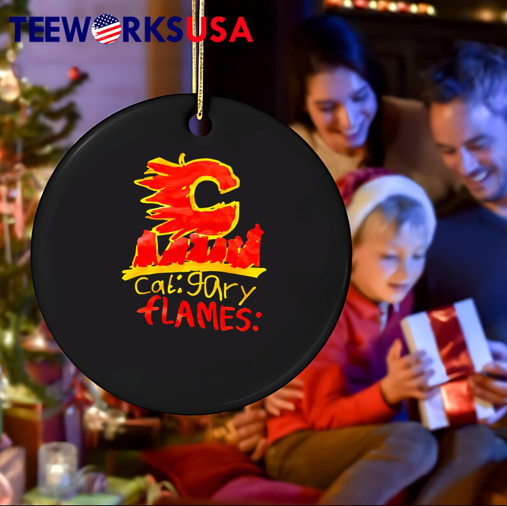 Calgary Flames Red Fire Logo Graphic Apparel Calgary Flames shirt