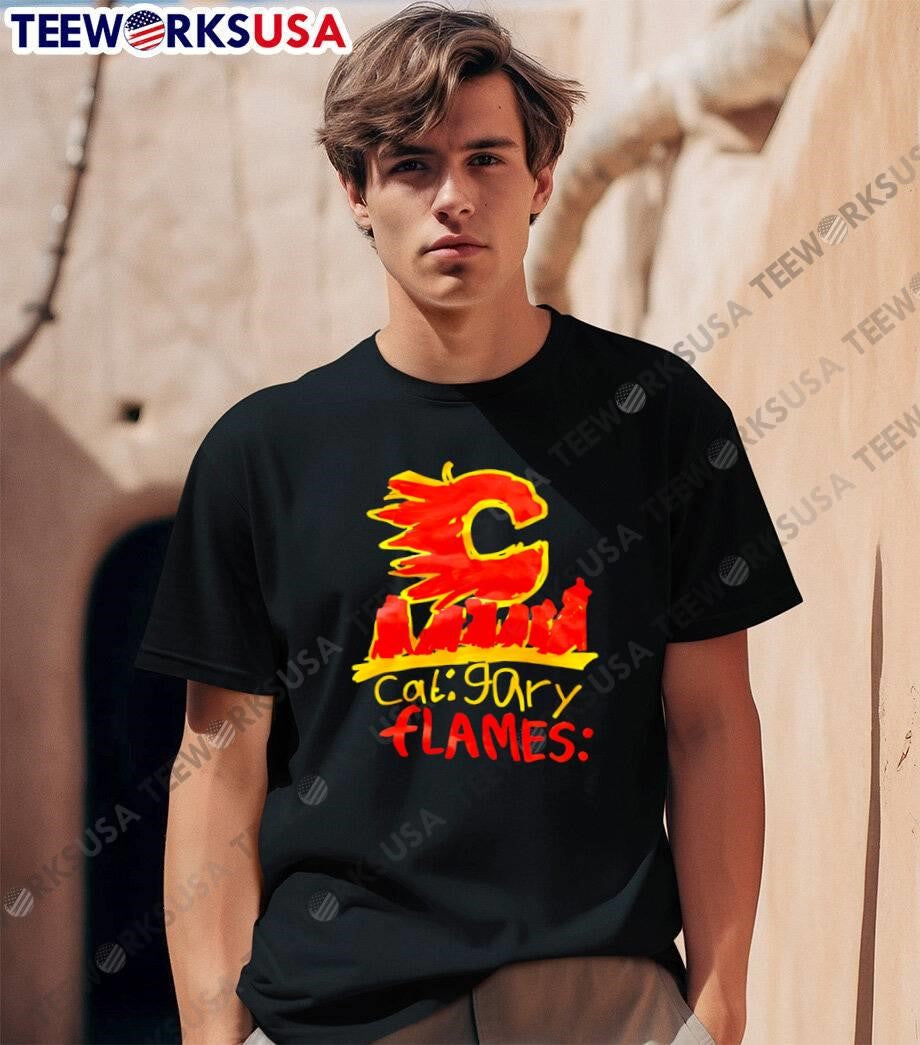 Calgary Flames Red Fire Logo Graphic Apparel Calgary Flames shirt