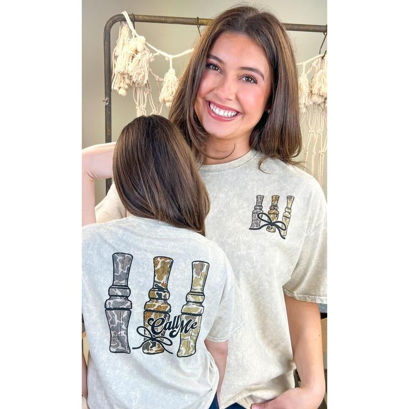 Call me Duck Calls Mineral Washed Graphic Shirt Hoodie, Sweatshirt | UrbanDripWear.com