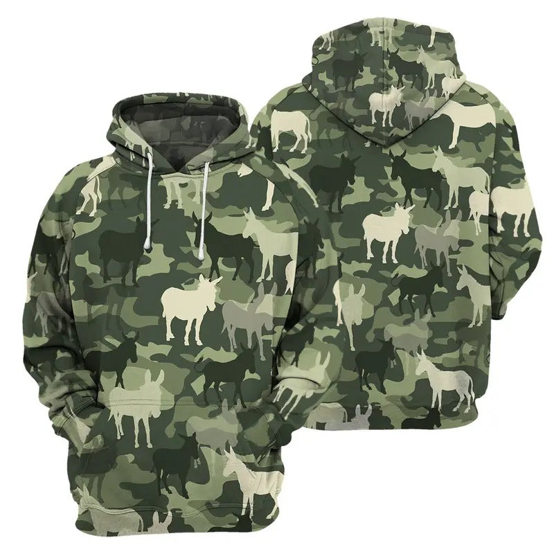 Camo Donkey - 3D All Over Printed Classic Sweatshirts Hoodie T-Shirts | UrbanDripWear.com