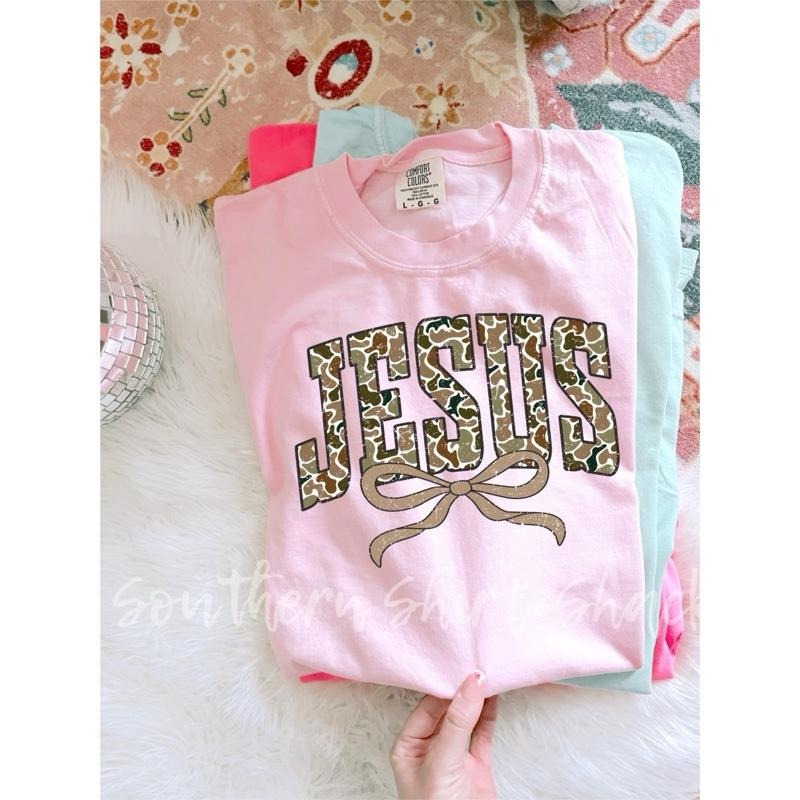 Camo Jesus T shirt  | Preppy Faith based T shirt | Blossom comfort colors T shirt Hoodie, Sweatshirt | UrbanDripWear.com