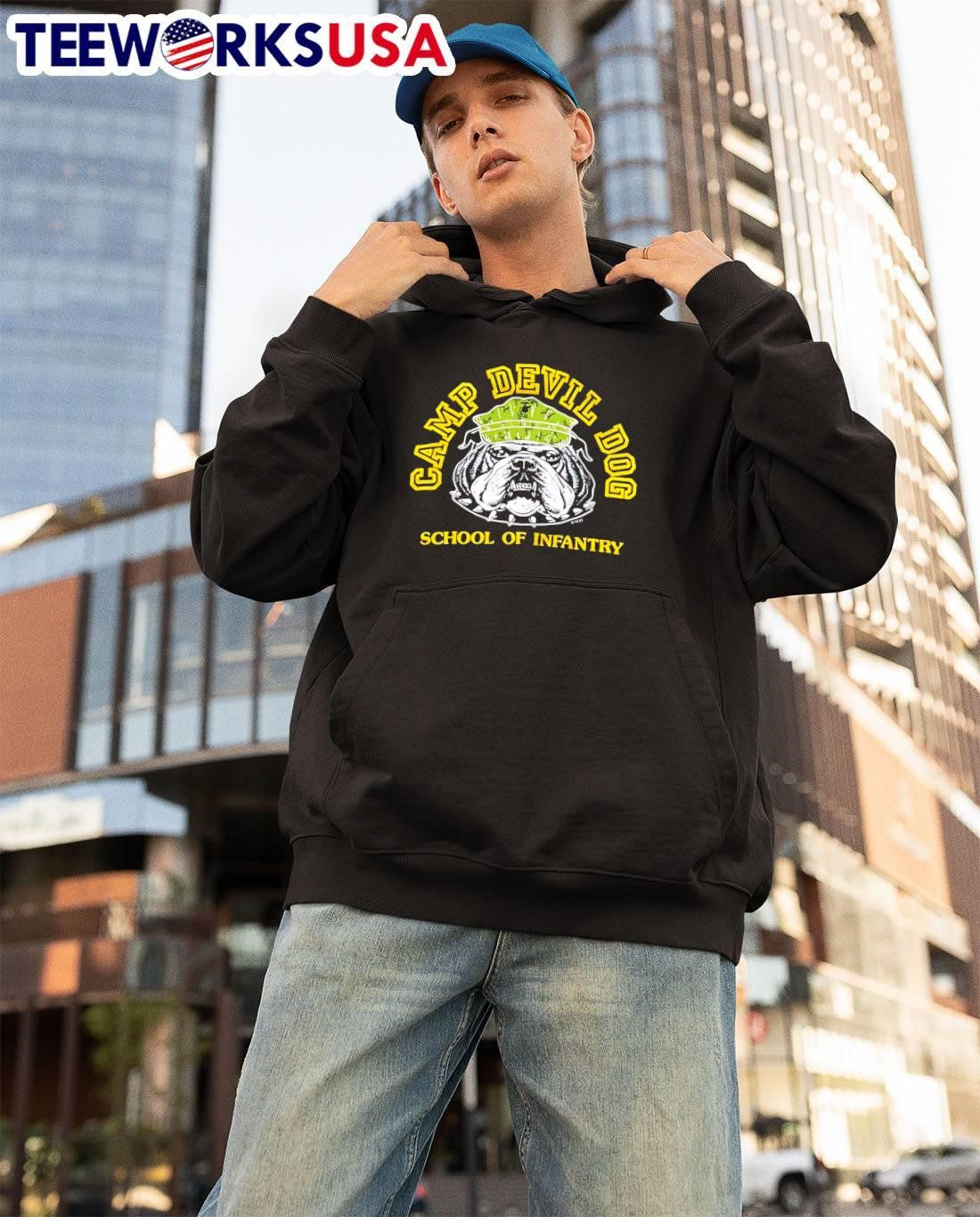 Camp Devil Dog School of Infantry Marine Bulldog T-Shirt