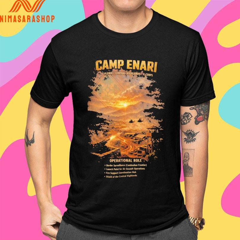 Camp Enari Pleiku Central Highlands II Corps 4th Infantry Division Vietnam Shirts