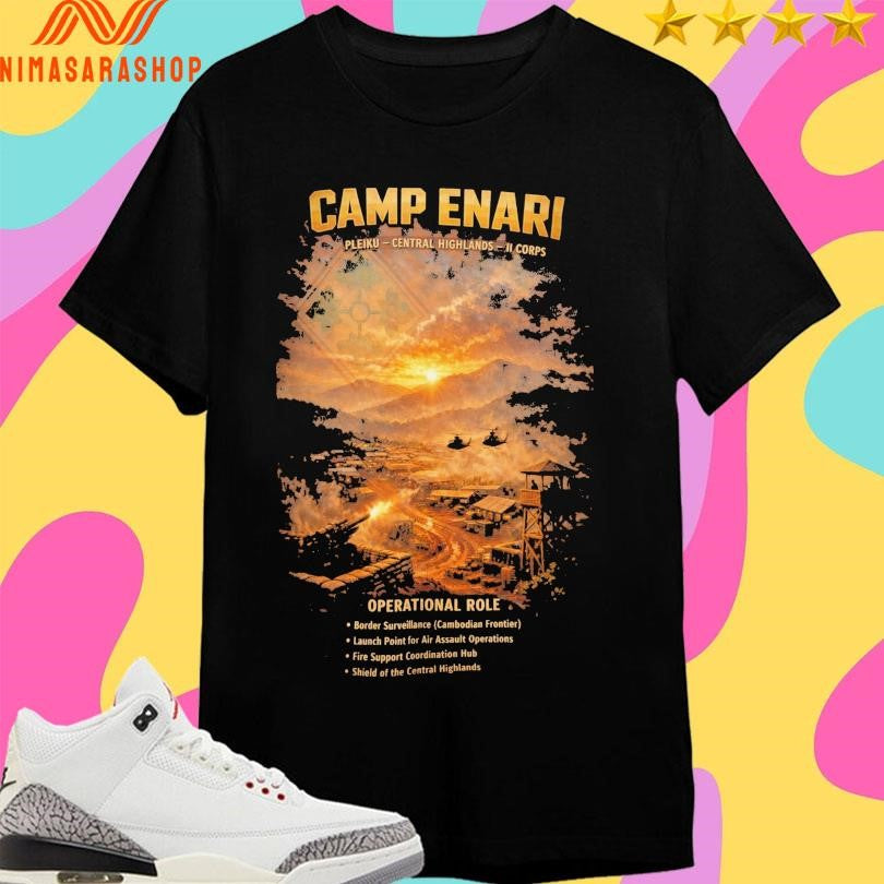 Camp Enari Pleiku Central Highlands II Corps 4th Infantry Division Vietnam Shirts