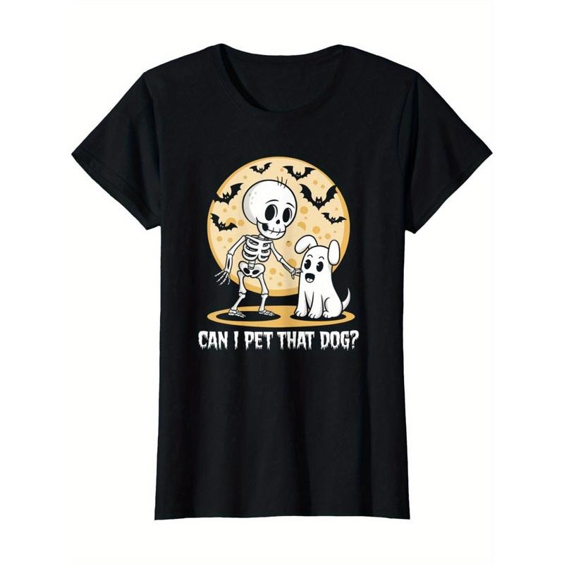 Can I Pet That Dog? Skeleton Ghost Dog Full Moon Halloween Men's T-Shirt made in usa Hoodie, Sweatshirt | UrbanDripWear.com
