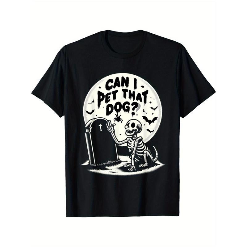 Can I Pet That Dog Halloween - Skeleton Pet Dog Gift Men's T-Shirt made in usa Hoodie, Sweatshirt | UrbanDripWear.com