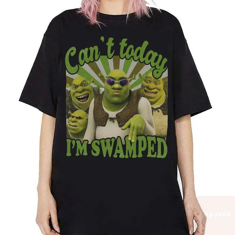 Can't Today I'm Swamped Vintage Shirt, Princess Shirt, Shrek and Fiona Shirt, Funny Trending, Gift for Fan, Gift For...