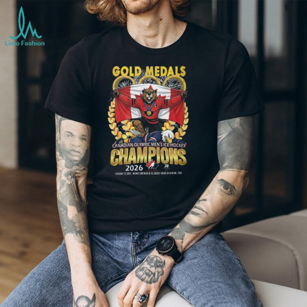 Canadian Olympic Men’s Ice Hockey Champions 2026 Gold Medals T Shirt