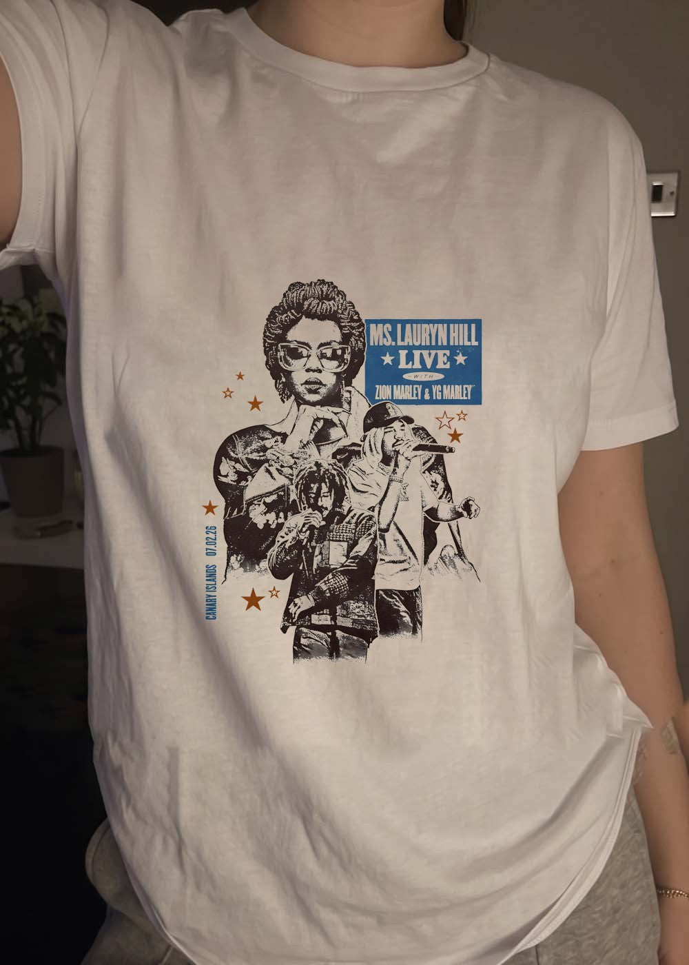 Canary Islands 070226 Ms Lauryn Hill Live with Zion YG Marley Concert T-Shirt