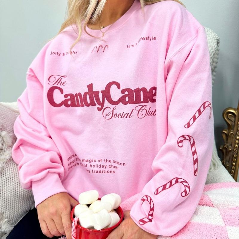 'Candy Cane Social Club' Crewneck Sweatshirt T-Shirts, Hoodie | UrbanDripWear.com