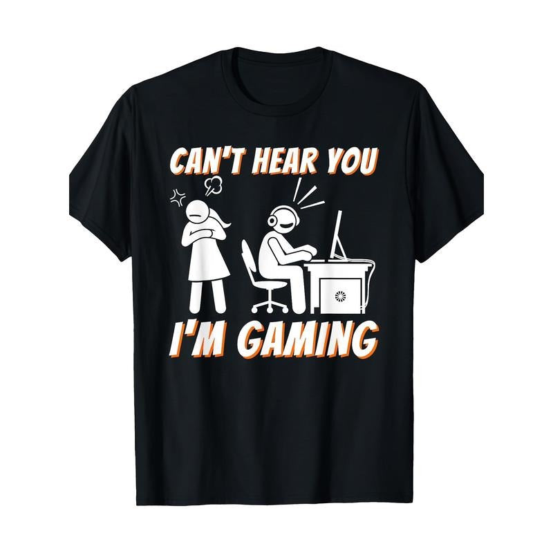 Cant Hear You Im Gaming Video Gamer Women Men 220g 100% Cotton T-Shirt made in usa Hoodie, Sweatshirt | UrbanDripWear.com