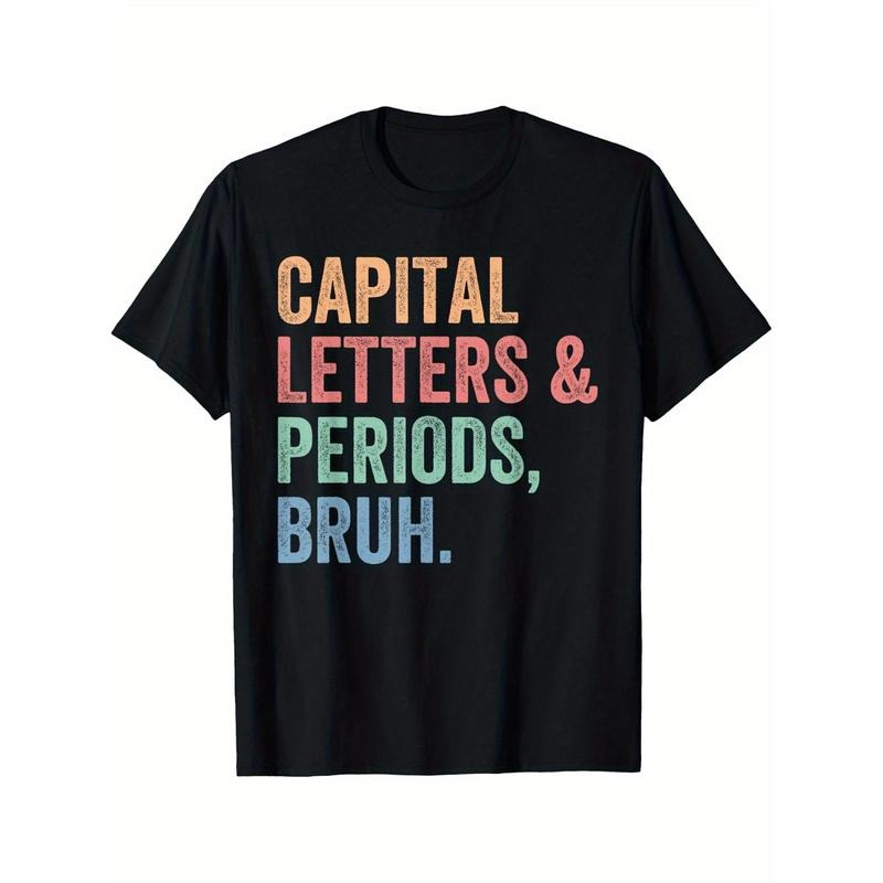 Capital Letters And Periods Bruh, Teacher Funny T-Shirt made in usa Hoodie, Sweatshirt | UrbanDripWear.com