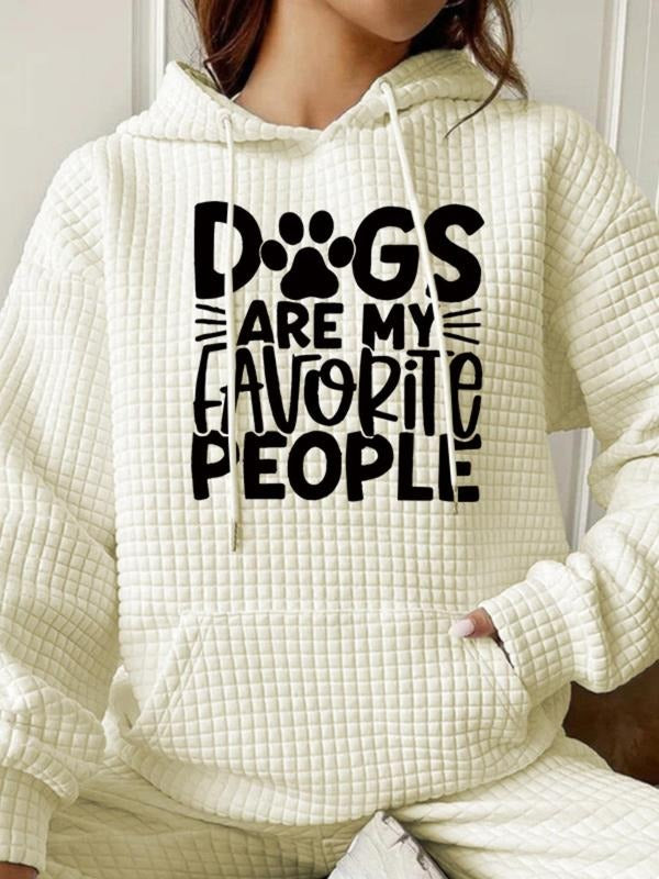 Casual Dog Lover Hoodie Sweatshirt for Women, 'dogs Are My Favorite' Print, Loose-Fitting Long Sleeve for Fall & Winter...