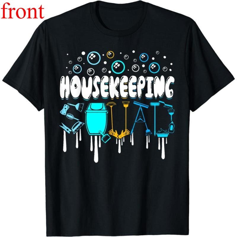 Casual Loungewear Cotton Short Sleeve Housekeeping Squad Cleaner Cleaning Housekeeper T-Shirt for Men Women Hoodie,...