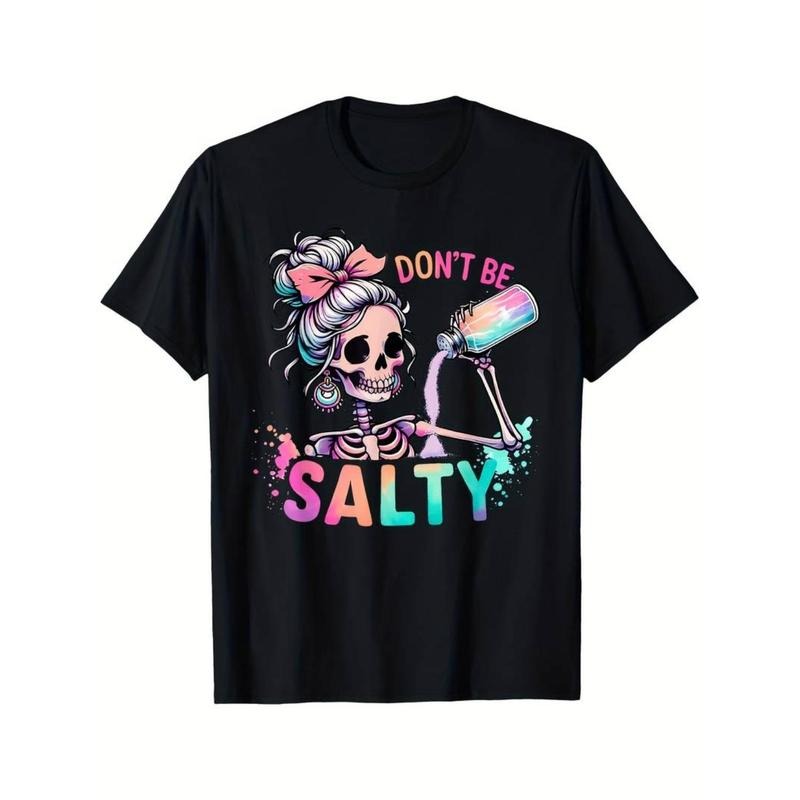 Casual T-shirt A Funny Skeleton T-shirt, Men'S Short Sleeve Graphic Print Short Sleeve Menswear Top Hoodie, Sweatshirt