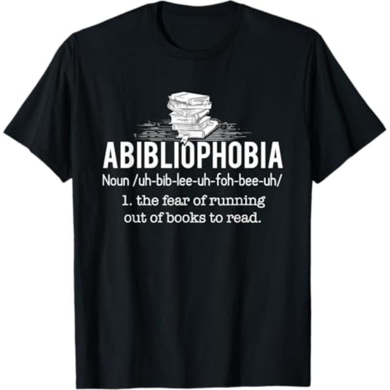 Casual T-shirt Abibliophobia - Funny Reading Bookworm Reader Gift T-Shirt Graphic Menswear Hoodie, Sweatshirt