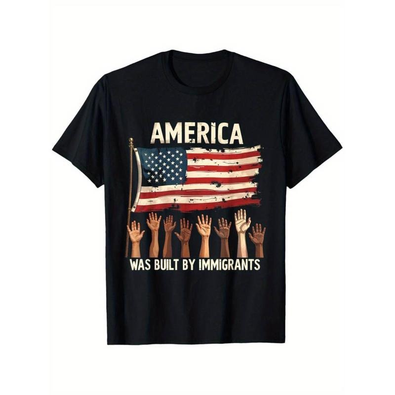 Casual T-shirt America Was Built by Immigrants Diversity Immigration Rights T-Shirt Graphic Graphic Tees style 02 Hoodie,...