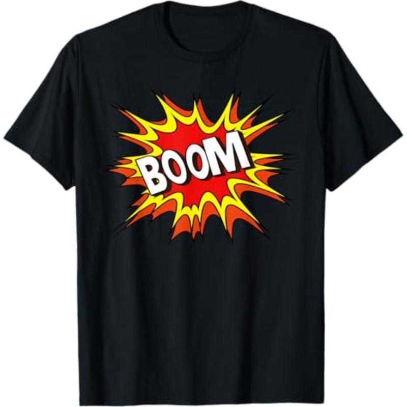 Casual T-shirt BOOM! Iconic Comic Tee Fun Shirt T-Shirt Graphic Man Hoodie, Sweatshirt | UrbanDripWear.com