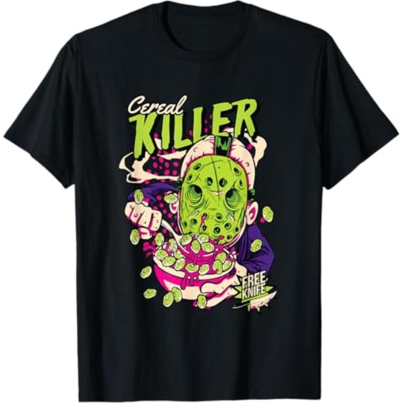 Casual T-shirt Cereal Killer | Horror Movies True Crime And Cereal Lovers T-Shirt Menswear Top Hoodie, Sweatshirt