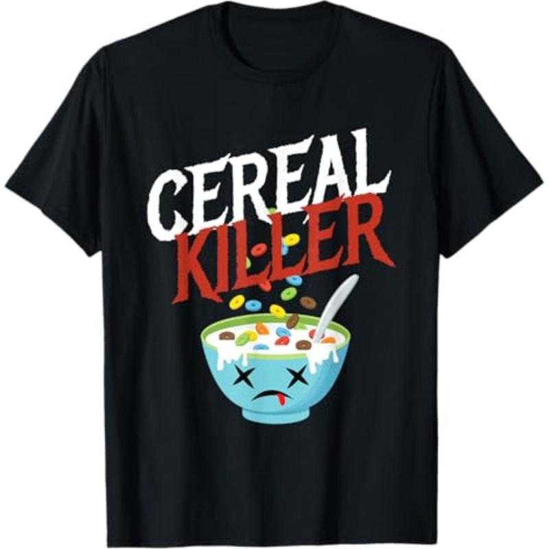 Casual T-shirt Cereal Killer I Costume Breakfast Cereal Halloween Party T-Shirt Menswear Top Hoodie, Sweatshirt