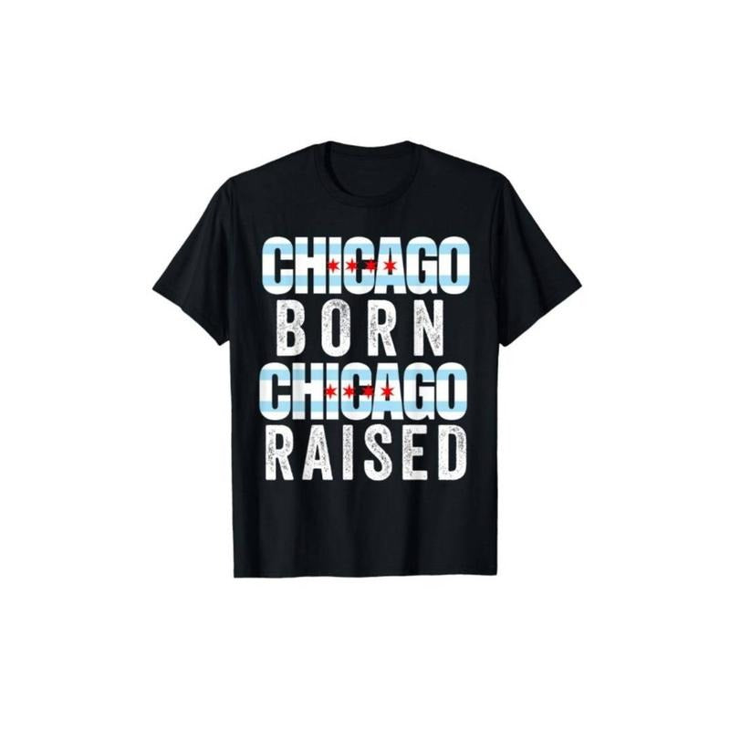 Casual T-shirt Chicago Flag Illinois For Men Women Chitown Pride Souvenir Funny Crew Neck Tee With Stylish Print Casual &...