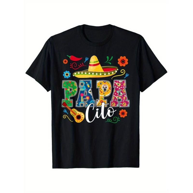 Casual T-shirt Cinco De Mayo Papacito Flower Papa Cito Mexican T-Shirt, Unisex