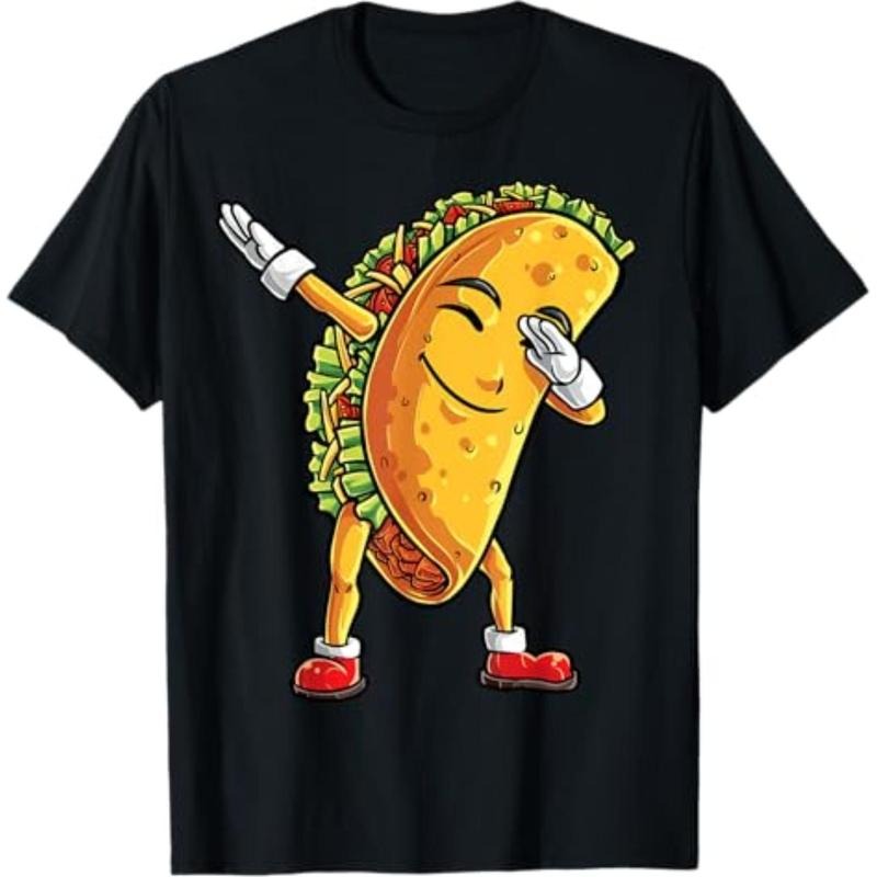 Casual T-shirt Dabbing Taco Cinco de Mayo Funny Boys Men Mexican Food Dab T-Shirt Graphic Graphic Tees Hoodie, Sweatshirt