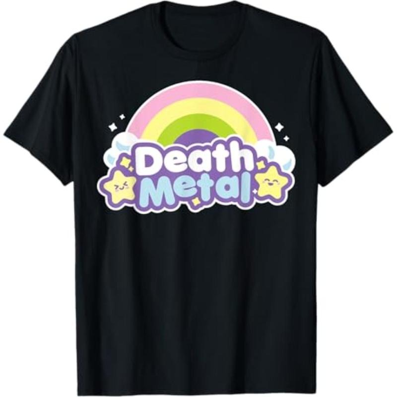 Casual T-shirt Death Metal Rainbow Halloween Shirt Unicorn Rock Concert T-Shirt Menswear Top Hoodie, Sweatshirt