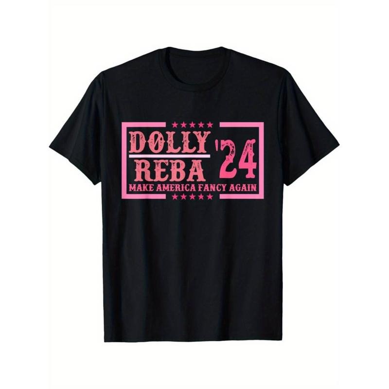 Casual T-shirt Do-lly Reba'24 Make America Fancy Again Cowboy Apparel T-Shirt Comfy Graphic Hoodie, Sweatshirt