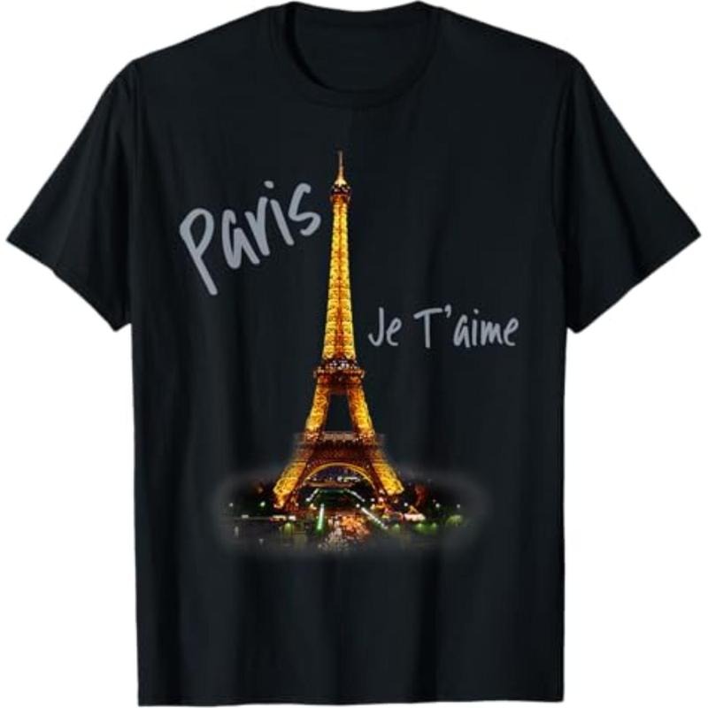 Casual T-shirt Eiffel Tower Paris French Vintage I Love Paris France T-Shirt Graphic Graphic Tees Hoodie, Sweatshirt