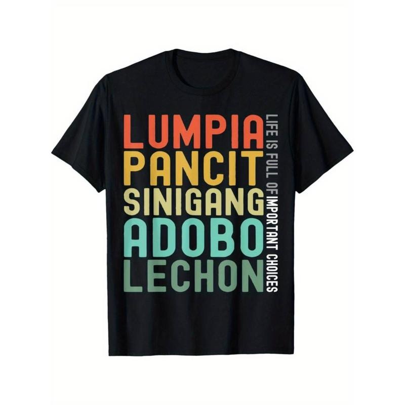Casual T-shirt Filipino Food Philippine Lumpia Pancit Sinigang Adobo Lechon T-Shirt Graphic Graphic Tees Hoodie, Sweatshirt