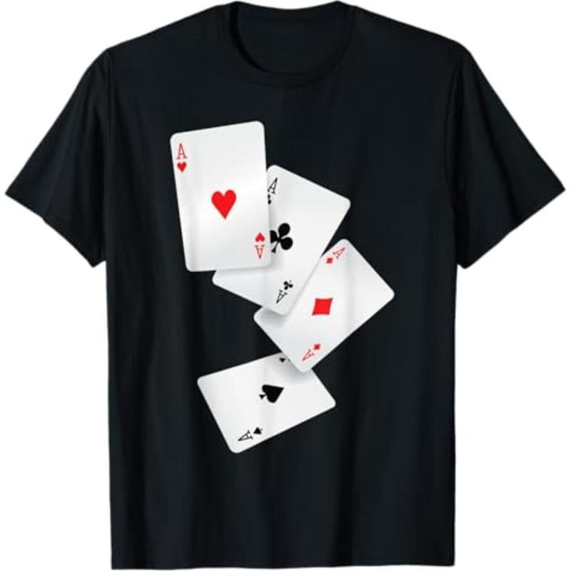 Casual T-shirt Four Aces Poker Pro Lucky Player Winner Costume Hand Gifts T-Shirt Graphic Graphic Tees Hoodie, Sweatshirt