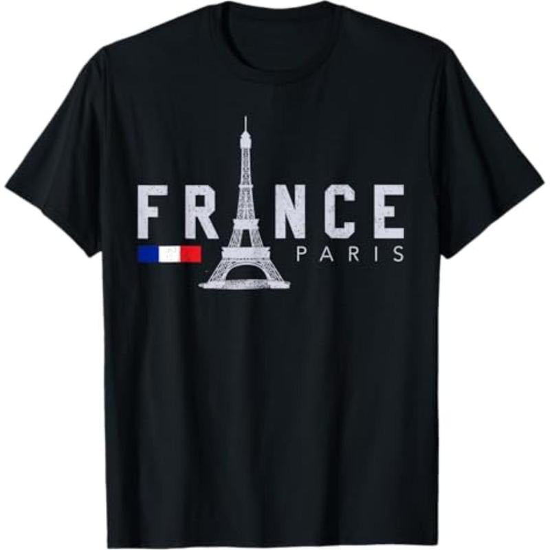 Casual T-shirt France Paris T-Shirt French Flag Eiffel Tower Souvenir Gift T-Shirt Graphic Graphic Tees Hoodie, Sweatshirt