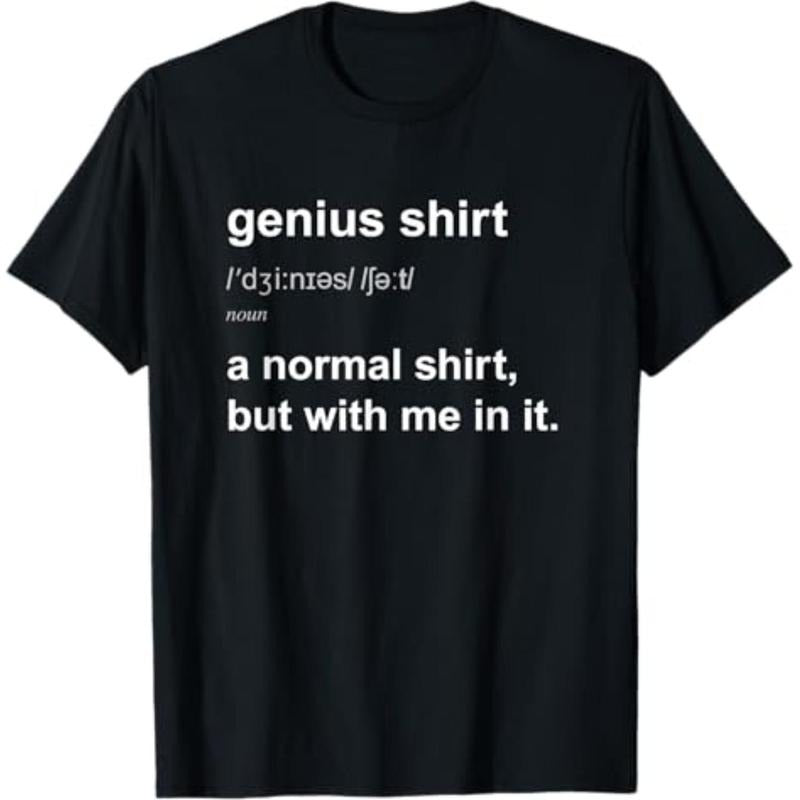 Casual T-shirt Funny Genius T-Shirt Intelligent Brainy Humour Smart Joke Gift T-Shirt Graphic Menswear Hoodie, Sweatshirt