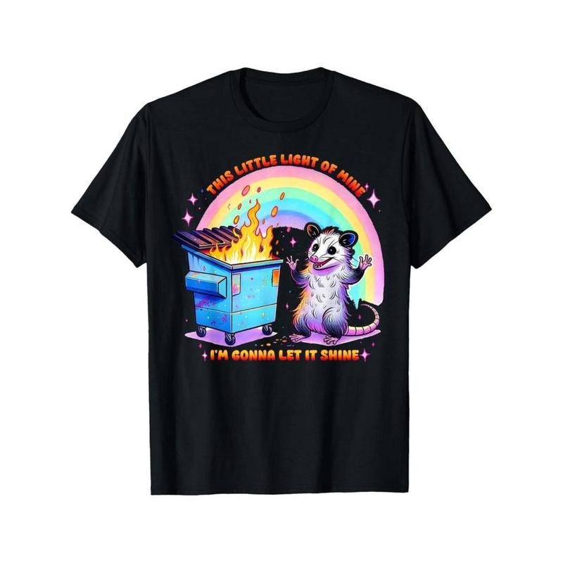 Casual T-shirt Funny Possum This Little Light - My Trash Can Fire Possum T-Shirt Graphic Graphic Tees Hoodie, Sweatshirt