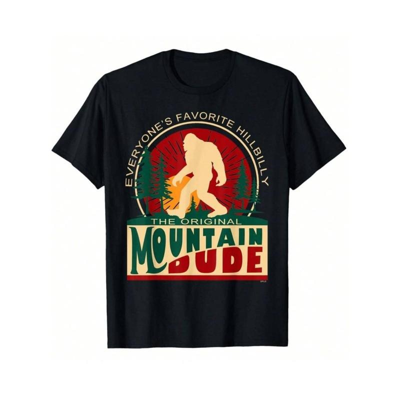 Casual T-shirt Funny Sasquatch Mountain Dude Graphic T-Shirt