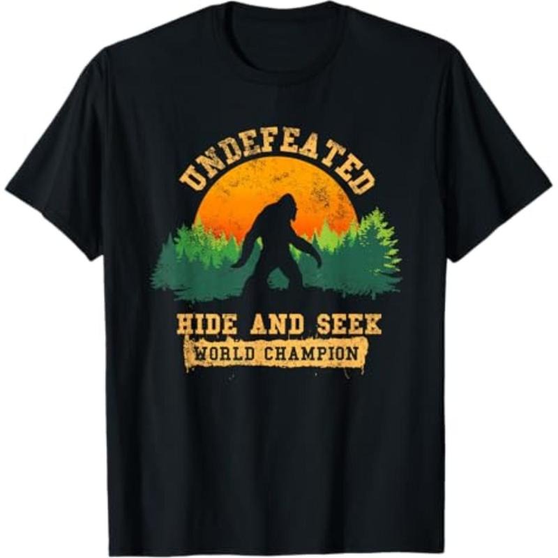 Casual T-shirt Hide And Seek World Champion T-shirt Bigfoot Is Real T-shirt T-Shirt Graphic Graphic Tees Hoodie, Sweatshirt