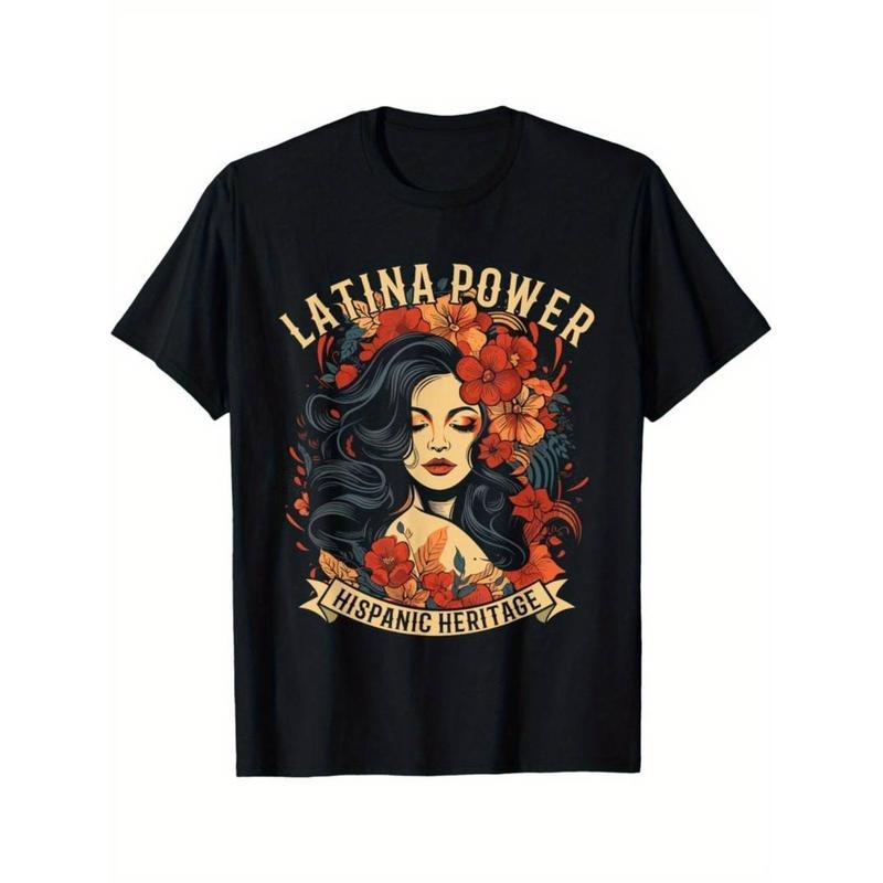 Casual T-shirt Hispanic Heritage Latina Power Flowers Women T-Shirt Top Womenswear Hoodie, Sweatshirt | UrbanDripWear.com