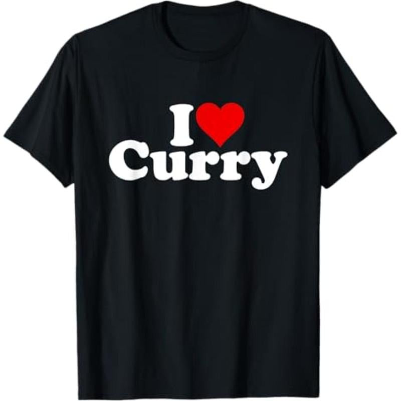 Casual T-shirt I LOVE HEART CURRY T-Shirt Menswear Top Graphic Graphic Tees Hoodie, Sweatshirt | UrbanDripWear.com