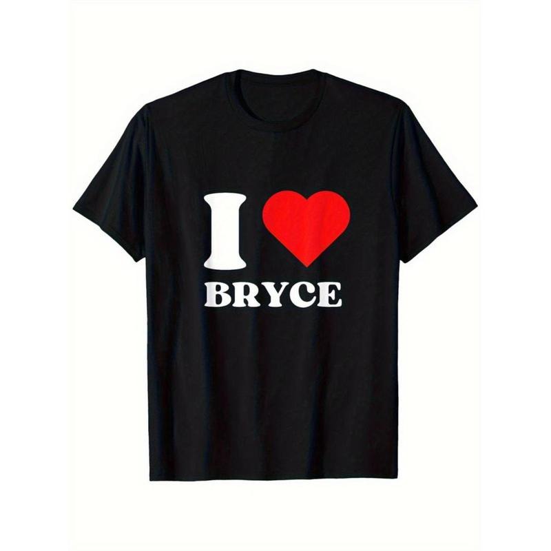 Casual T-shirt I Love Bryce I Heart Bryce Name Y2k Valentines Day T-Shirt Valentine's Day Gift Graphic Graphic Tees...