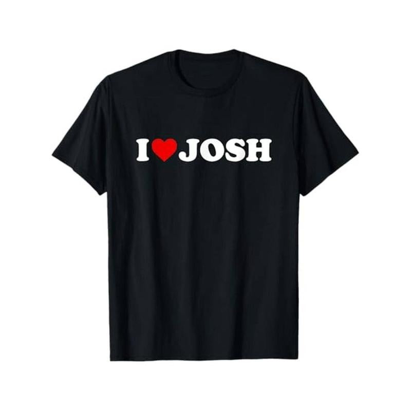 Casual T-shirt I Love Josh - Heart T-Shirt, 100% Cotton, Gift for Men Women Dad Mom Friends, S-XXXL, Black Graphic...