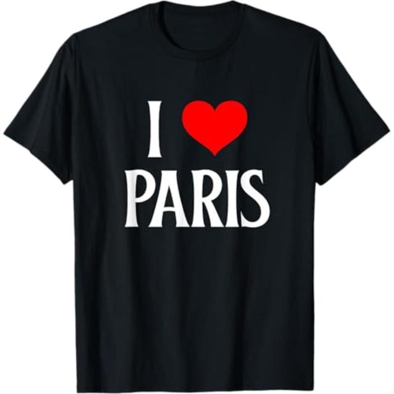 Casual T-shirt I Love Paris I Heart Paris France Family Travel Souvenir T-Shirt Graphic Graphic Tees Hoodie, Sweatshirt