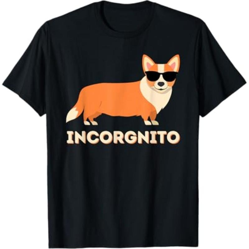 Casual T-shirt Incorgnito - Funny Welsh Corgi Owner Dog Lover T-Shirt Comfy Menswear Hoodie, Sweatshirt | UrbanDripWear.com