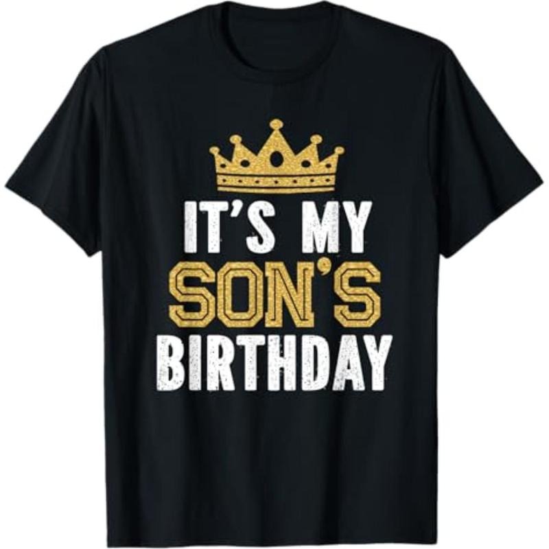 Casual T-shirt It's My Son's Birthday Party Family Matching T-Shirt Comfy Menswear Hoodie, Sweatshirt | UrbanDripWear.com