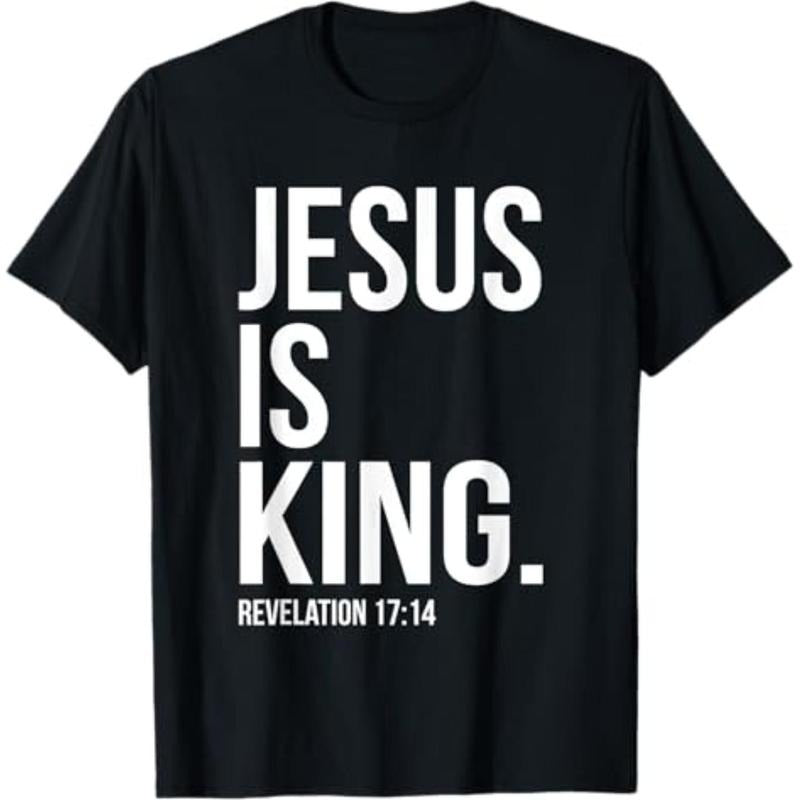 Casual T-shirt Jesus is King Bible Scripture Quote Christian T-Shirt Graphic Graphic Tees Hoodie, Sweatshirt