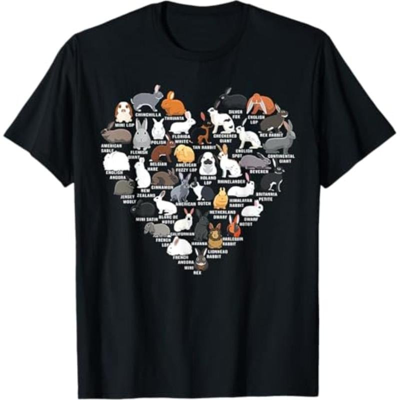 Casual T-shirt Love Bunnies Funny Rabbit Heart T-Shirt Graphic Menswear Hoodie, Sweatshirt | UrbanDripWear.com