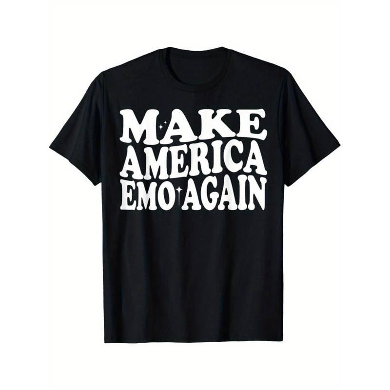 Casual T-shirt MAKE AMERICA EMO AGAIN Funny Goth US Saying T-Shirt Menswear Top Hoodie, Sweatshirt | UrbanDripWear.com